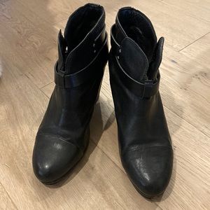 Rag & Bone Women’s Black Leather Ankle Strap Booties